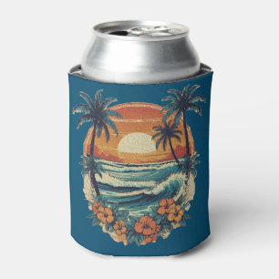 Rafraîchisseur Pour Canette Sunset Beach Palm Tree Drôle vacances d'été
