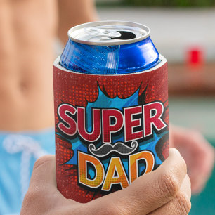 Rafraîchisseur Pour Canette Super Papa Mustache Grunge moderne