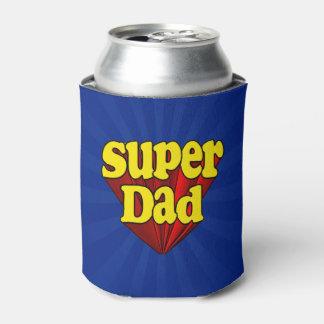 Rafraîchisseur Pour Canette Super Papa Rouge Jaune Bleu Fête des pères Superhe
