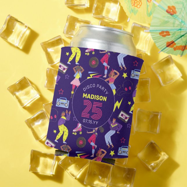 Rafraîchisseur Pour Canette Super Roller Disco Purple Party Millennial Retro (Été in situ)