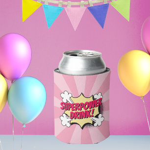 Rafraîchisseur Pour Canette Superhero Comic Style de livre fille Anniversaire