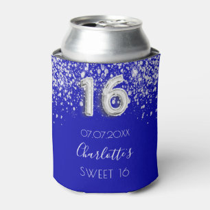 Rafraîchisseur Pour Canette Sweet 16 royal bleu argent nom de poussière de par