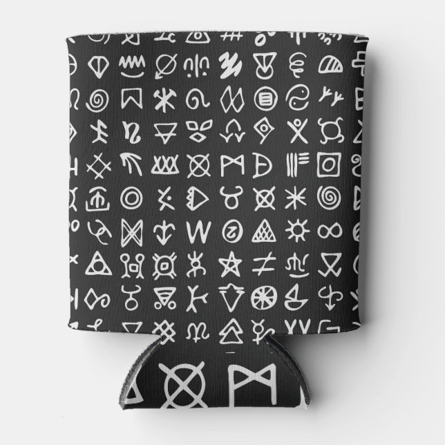 Rafraîchisseur Pour Canette Symboles de runes : police sans couture ancienne. (Devant)