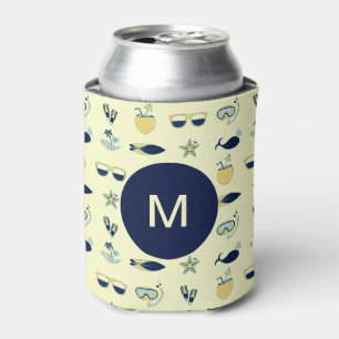 Rafraîchisseur Pour Canette Symboles d'été tendance Motif Monogramme