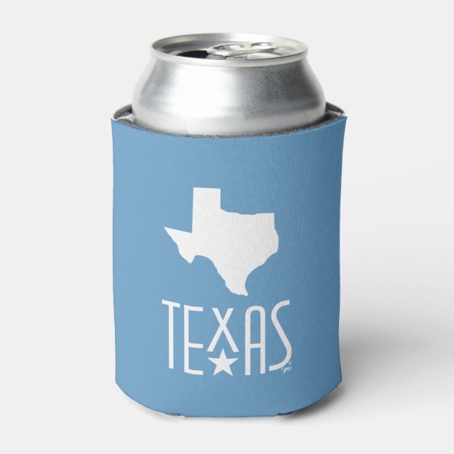 Rafraîchisseur Pour Canette Symboles du Texas, état du Texas, bleu (Can devant)