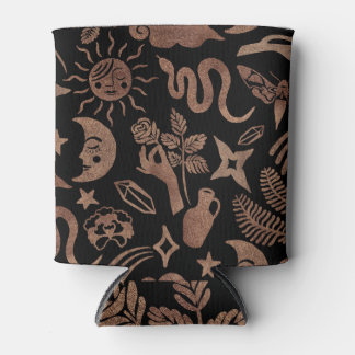 Rafraîchisseur Pour Canette Symboles mystiques : serpent, soleil, lune.