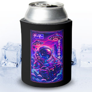 Rafraîchisseur Pour Canette Synthwave Sci-Fi Japonais UFO Astronaute Gamer Coo