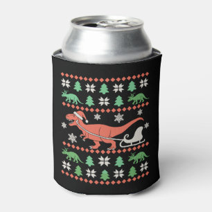 Rafraîchisseur Pour Canette T-shirt de Noël moche de dinosaure T Rex Noël Fête