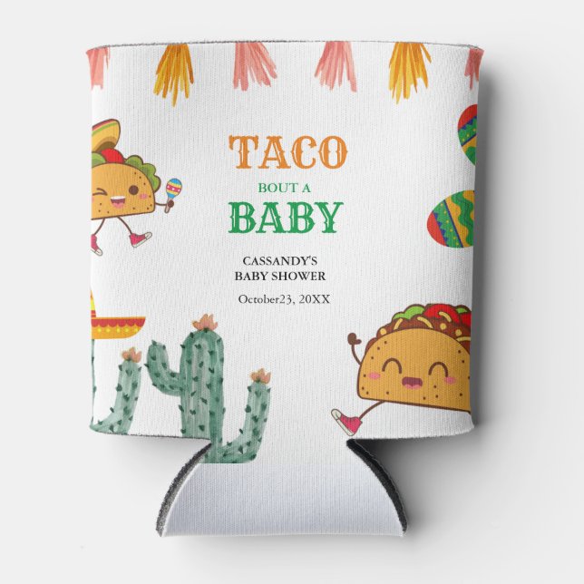 Rafraîchisseur Pour Canette Taco à propos de bébés Faveurs de Baby Shower mexi (Devant)