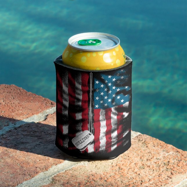 Rafraîchisseur Pour Canette Tag USA Drapeau (Piscine in situ)