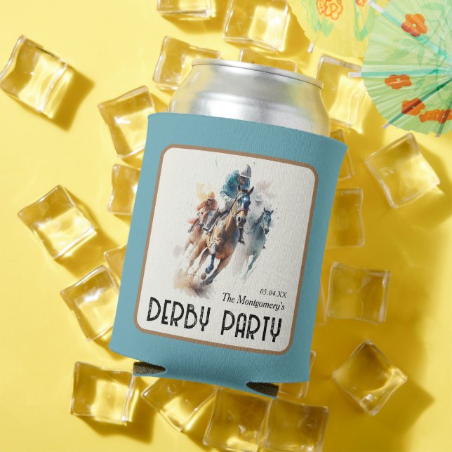 Rafraîchisseur Pour Canette Talk Derby to Me Racehorse Turquoise (Été in situ)