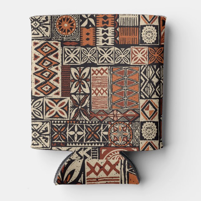 Rafraîchisseur Pour Canette Tapa hawaïen : Patchwork tribal (Devant)