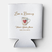 Tasse de café blanc Love is Brewing cœur mariage