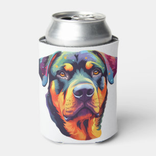 Rafraîchisseur Pour Canette Tête colorée Rottweiler