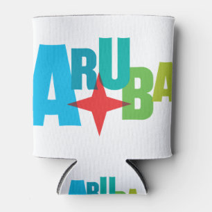 Rafraîchisseur Pour Canette Texte coloré d'Aruba avec le design de Red Star