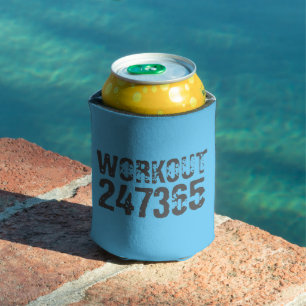 Rafraîchisseur Pour Canette Texte usé et rayé Workout 247365 bleu