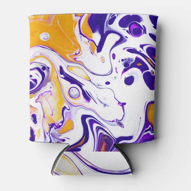 Rafraîchisseur Pour Canette Texture d'art fluide : peintures tourbillonnantes. (Devant)