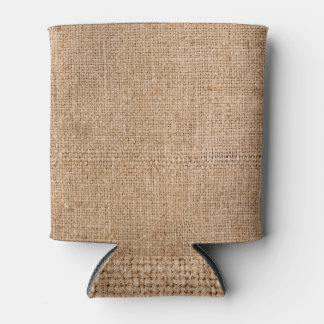 Rafraîchisseur Pour Canette texture de burlap Brown, tissu rustique.