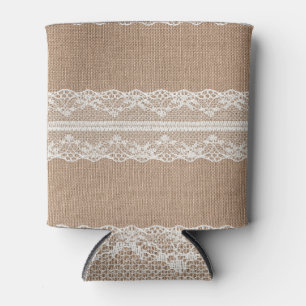 Rafraîchisseur Pour Canette Texture de dentelle blanche Brown