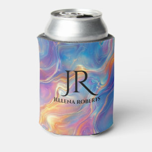 Rafraîchisseur Pour Canette Texture d'opale colorée tourbillonnante de marbre