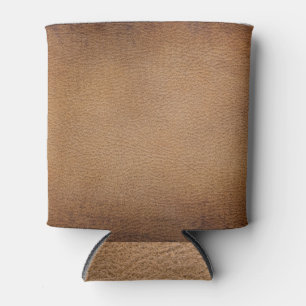 Rafraîchisseur Pour Canette Texture en Cuir Brown : Closeup Arrière - plan Vin
