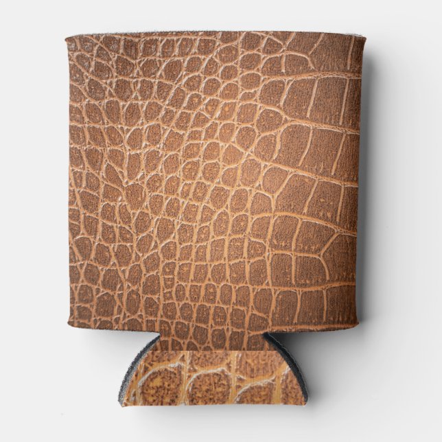 Rafraîchisseur Pour Canette Texture En Cuir Brown, Utilisation Arrière - plan. (Devant)