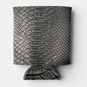 Rafraîchisseur Pour Canette Texture en cuir noir, utilisation arrière - plan.