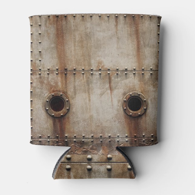 Rafraîchisseur Pour Canette Texture rustique des rivets métalliques (Devant)