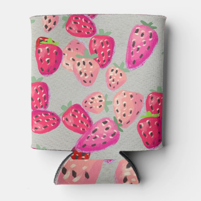 Rafraîchisseur Pour Canette Texture tirée à la main de fraise mûre (Devant)
