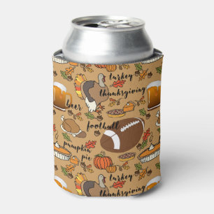 Rafraîchisseur Pour Canette Thanksgiving, Bière, Turquie & Football Design