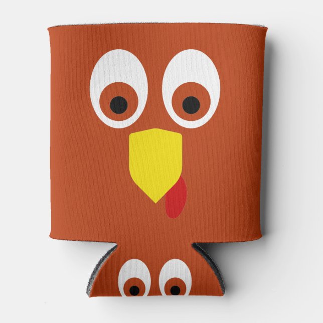 Rafraîchisseur Pour Canette Thanksgiving Turkey Face (Devant)