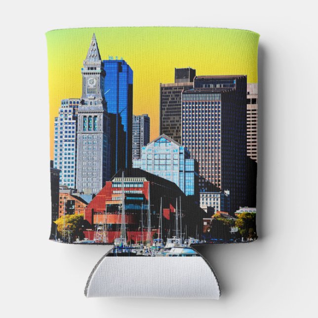 Rafraîchisseur Pour Canette The Custom House Boston USA Poster Card Magnet (Dos)