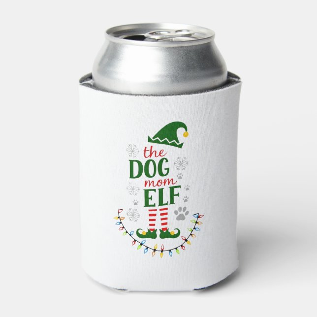Rafraîchisseur Pour Canette The Dog Mom Elf Xmas Funny Dogs lover Christmas Do (Can devant)