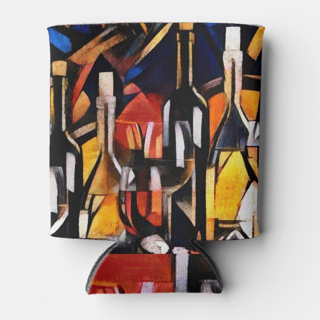 Rafraîchisseur Pour Canette Thèmes du vin : Bouteilles et raisins (Devant)