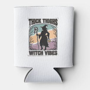 Rafraîchisseur Pour Canette Thick Thighs Witch Vibes Vintage Halloween Tee_1