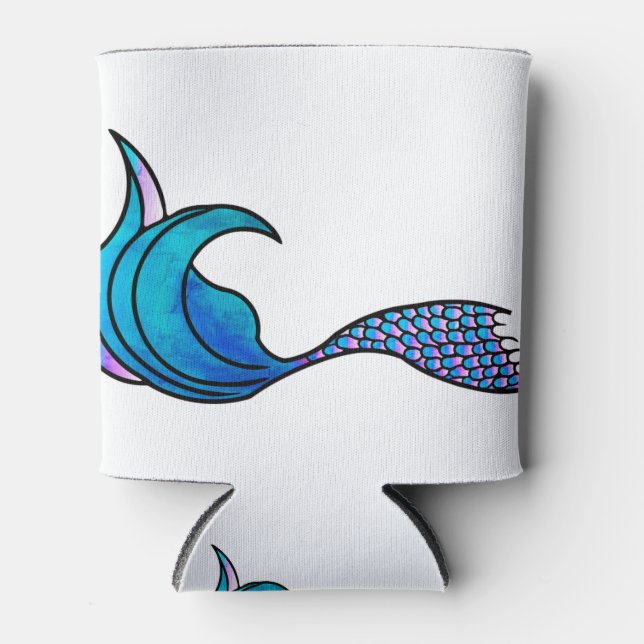 Rafraîchisseur Pour Canette Tie Dye Blue Mermaid queue (Devant)