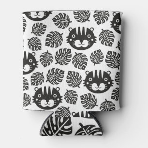 Rafraîchisseur Pour Canette Tigre, motif de gamin feuille tropical.