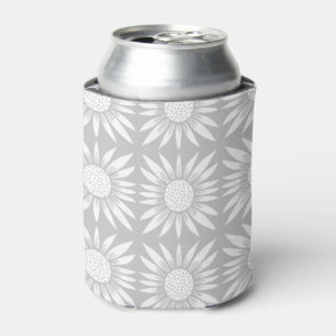 Rafraîchisseur Pour Canette Tile de tournesol gris blanc Motif