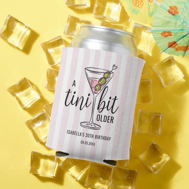 Rafraîchisseur Pour Canette Tini Bit Older Pink Martini Cocktail Birthday (Été in situ)