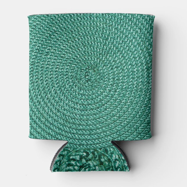 Rafraîchisseur Pour Canette Tissu vert tressé artificiel. (Devant)