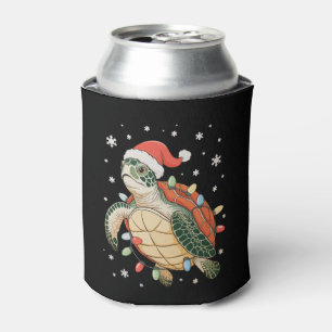 Rafraîchisseur Pour Canette Tortue de mer Lumières de Noël Chapeau de Noël Vac