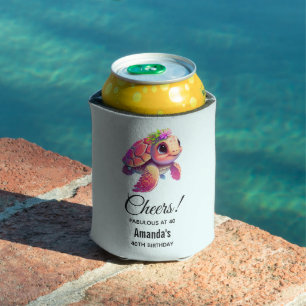 Rafraîchisseur Pour Canette Tortue de mer rose Whimsical & mignon