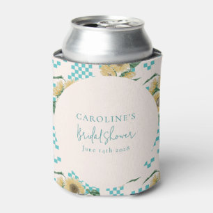 Rafraîchisseur Pour Canette Tour de table de mariage Damier Tournesol Turquois