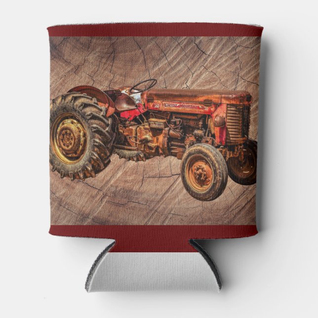 Rafraîchisseur Pour Canette Tracteur rouge antique (Devant)