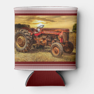 Rafraîchisseur Pour Canette Tracteur rouge vintage Tracteur antique Tracteur f