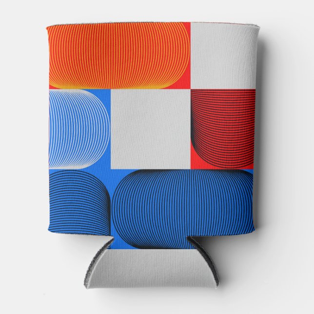 Rafraîchisseur Pour Canette Transition géométrique : motif vintage abstrait. (Devant)