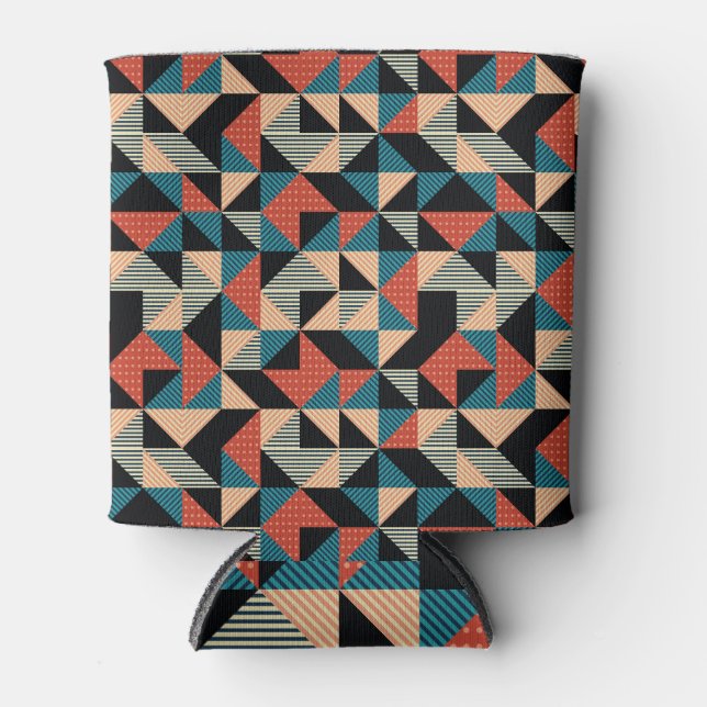 Rafraîchisseur Pour Canette Triangle chaud : Style géométrique Memphis. (Devant)