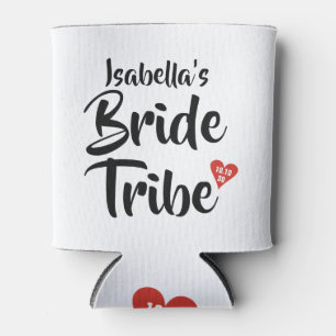 Rafraîchisseur Pour Canette Tribu de la mariée Date rouge Cœur Personnalisé