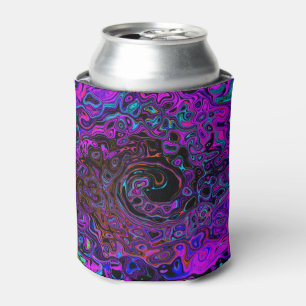 Rafraîchisseur Pour Canette Trippy Black et Magenta Retro Liquid Swirl