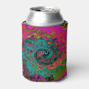Rafraîchisseur Pour Canette Trippy Turquoise Abstrait Retro Liquid Swirl